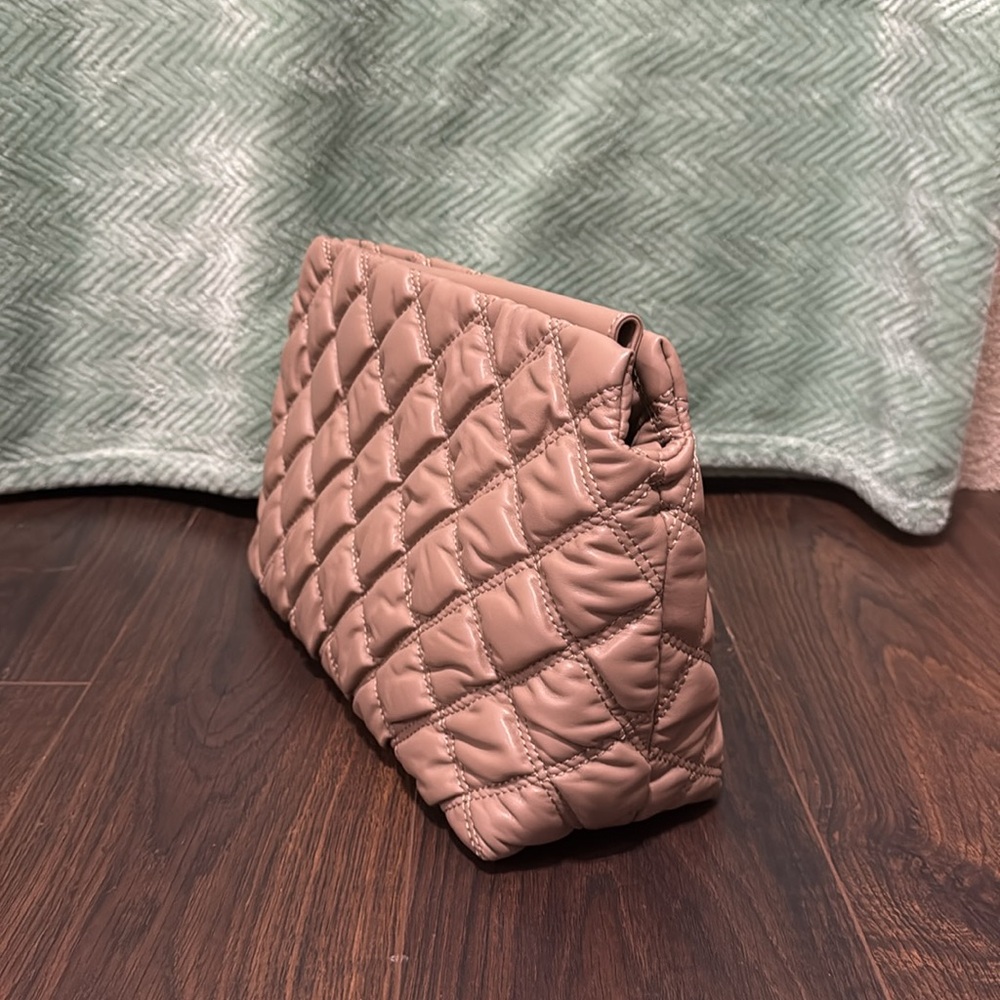 Gilda Paris Studded, Waffle Quilted Taupe Handbag/Crossbody - Picture 3 of 13